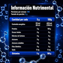 ForzaTech Glutamina Micronizada 100 Pura en Polvo 500g 100 servicios Post Entreno Sin Saborizantes, Sin excipientes                                   