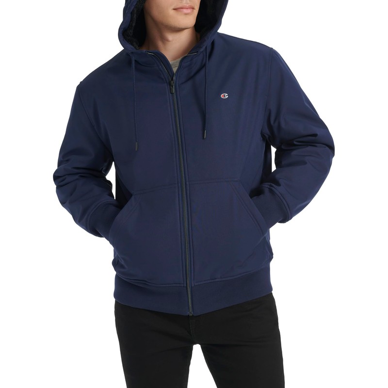 Champion Men's Sherpa Lined Hoodie, Peacoat, Medium