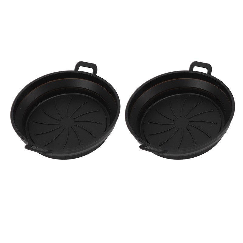 2 PCS Fryer Silicone Baskets with Handle 7.5inch Round Silicone