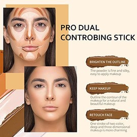 Kit de maquillaje en barras de contorno de crema de 4 colores, primer iluminador facial para principiantes, kit de resaltado y contorno, corrector de 