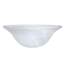 Aspen Creative 23140-11A Etched Alabaster Transitional Style Replacement Glass Shade for Medium Base Socket Torchiere Lamp, Swag Lamp and Pendant, 15-1/2" Diameter x 5-1/2" High, 1 Pack