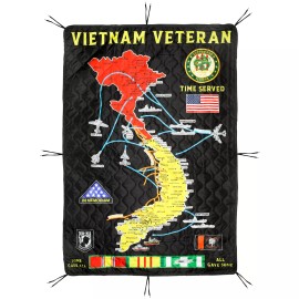 Vietnam Map Poncho Liner Woobie Blanket - Military Grade Survival Blanket - P...