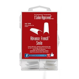Pro Impressions 100-Piece Advance French Smile Nail Tips Set, White