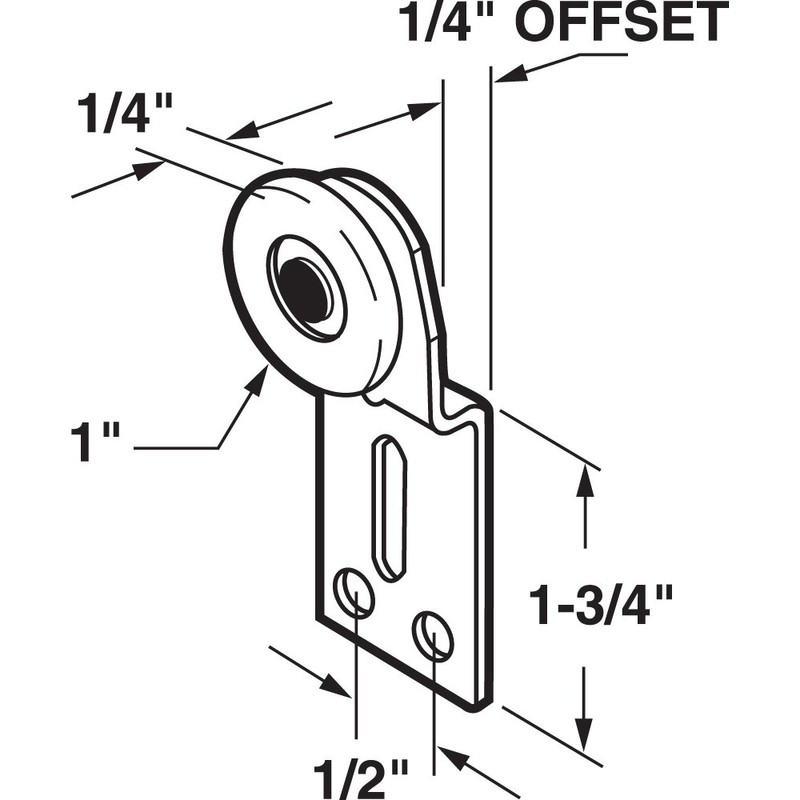 Prime-Line 16210-F By-Pass Door Roller Assembly, 1 In. Diameter, Plastic,