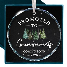 Pregnancy Announcement for Grandparents - Grandparents Baby Announcement Ornament, 2025 First Christmas as New Grandma, Elegant Gift for New Grandma, Promoted to Grandparent Celebration