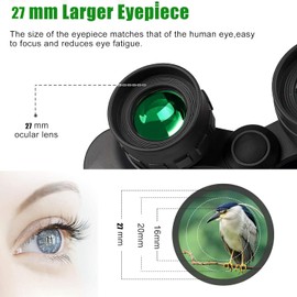 MOCANIO 20x50 Binoculars for Adults 27MM Eyepiece with Low Light Night Vision High Power Binocular with BAK4 Prism FMC Lens for Bird Watching Travel Hunting Football Games Stargazing