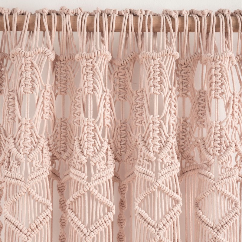Lush Decor Boho Macrame Textured Cotton Window Curtain Panel Single