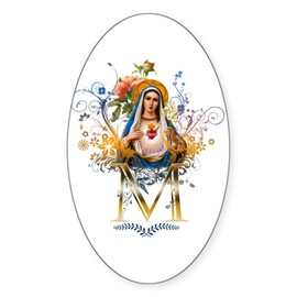 CafePress Immaculate Heart of Mary Oval Car Bumper Sticker