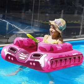 Inflatable Tank Pool Floats Kids - Jasonwell Toddler Pool Floaties Swimming Pool Tank with Water Cannon Gun Swim Floaty Rafts Lake Beach Party Pool Toys for Boys Girls Toddlers Kids