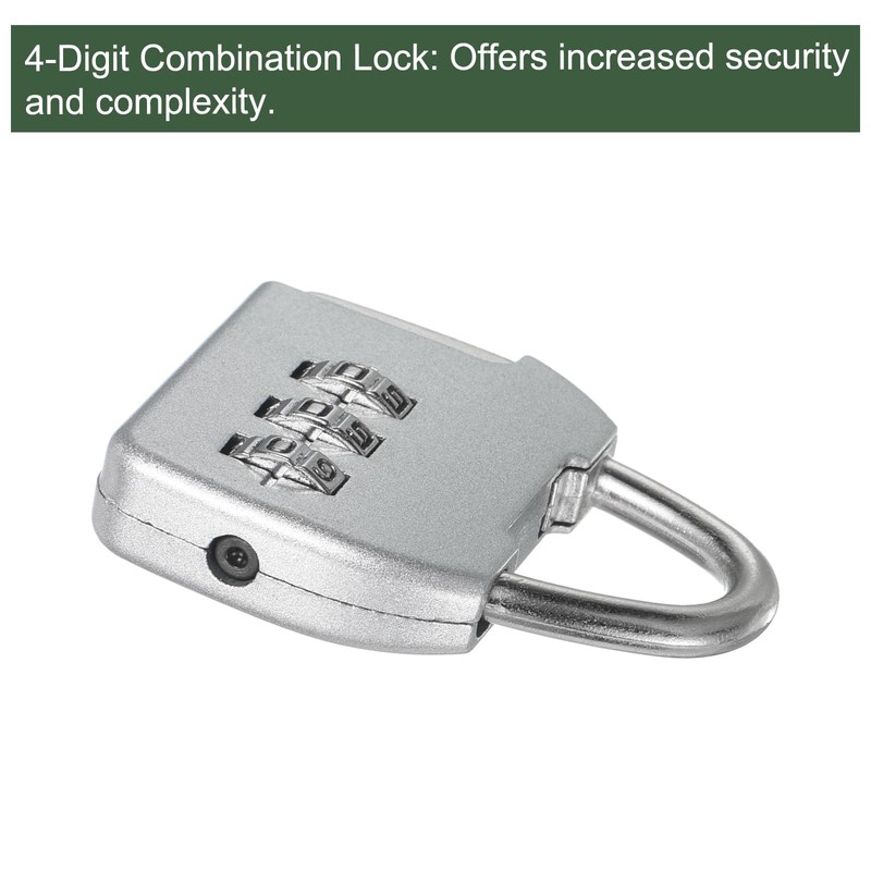 YOKIVE 1 Set 3 Digit Combination Padlock with Security Cables,