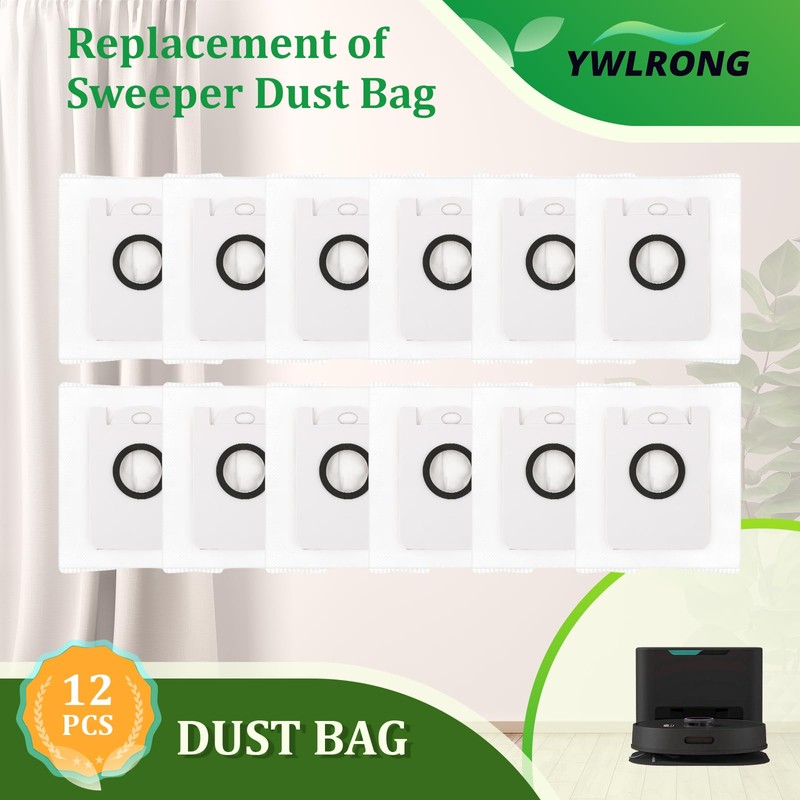 12Pcs Dust Bags for BObsweep Dustin Self-Emptying PET24-7-213 / Orb-i
