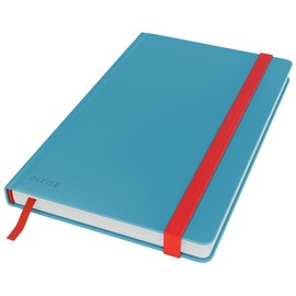 Leitz Lined Hardcover Notebook in A5 Format, 80 Sheets, 160 Pages, 100 g/m² Paper, Ideal for Office, School, Study or as a Journal Book, Elastic Closure, Soft Blue, Cosy Series, 44810061