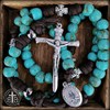 Rugged Rosaries® - Saint Kateri Turquoise Paracord Rosary