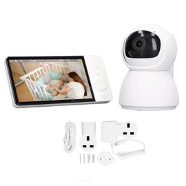 Baby Monitor 720P HD Display Pan Tilt Camera Two Way Talk 5inch LCD Screen 10X Zoom Video Baby Camera 100‑240V UK Plug
