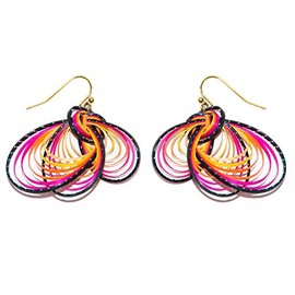 CCcollections Handmade Bamboo Earrings Brass Fashion 10 Design Colourful Each Design in 3 Colours, Bamboo