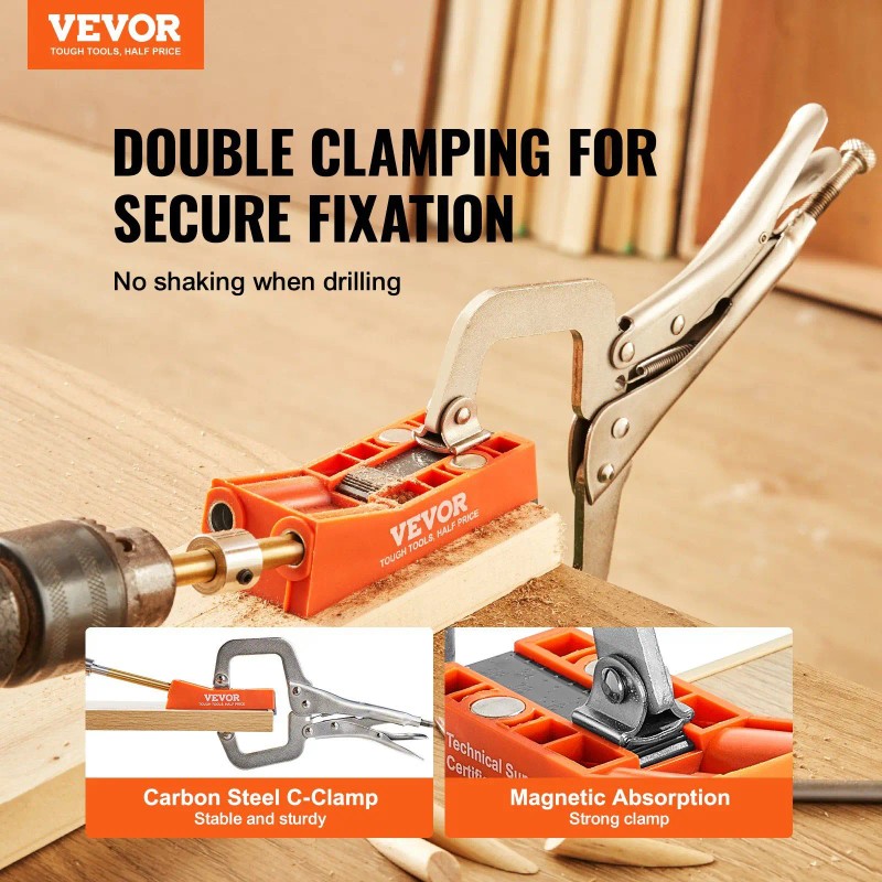 Mini Pocket Hole Jig System 9 Inch C Clamp Drill