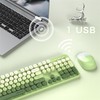 FCPLU xUBOTIE Wireless Keyboard and Mouse Combo, 104-Key Colorful Round
