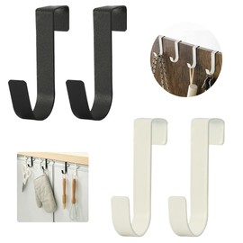 Hook Garbage Bag Hanger Set, Door Hanger, Hook, Door, S-Shaped Hook, Garbage Bag Hanger, Kitchen, Garbage Bag Hook, Towel, Anti-Slip, Door, Kitchen, Storage, Entryway, Closet, Bathroom, Washroom, Kitchen, Set of 4 (Black and White)