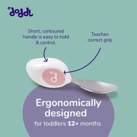 Doddl Cutlery Set - 2 Piece Spoon & Fork, 12 Months +, Toddler to Child Cutlery Set (Dusky Rose)