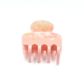 QinGoo Mini Small Square Hair Clip Acetate Hair Claw Adult Hair Accessories Strong Cute Ladies Korean 1pcs (Pink)