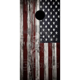 American Flag Cornhole Board Wraps Laminated Waterproof Non-Fading Vinyl Skins
