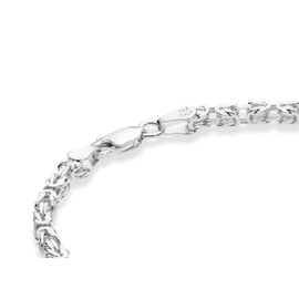 Miabella Italian 925 Sterling Silver 3mm Solid Square Byzantine Bracelet for Men Women, 925 Handmade in Italy (Length 7 Inch (women's average length))