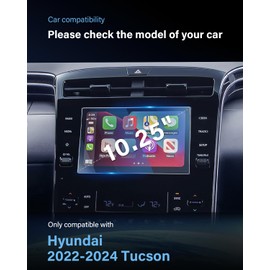 For 2024 Hyundai Tucson Screen Protector - 2022-2024 Tucson 10.25 Inch+Dash+8 Inch+AC Screen Protector 2022-2024 Tucson Accessories 9H Hardness Tempered Glass Anti Scratch Navigation Dashboard - HD