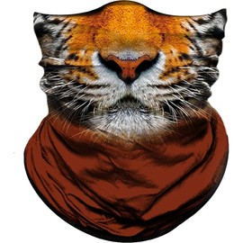 Bandana  Mask for Sun Dust Wind Protection for Men Women - Color: Tiger Orange Red