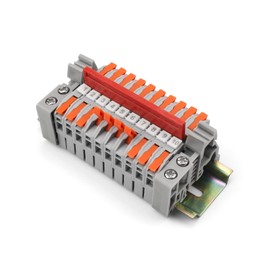 SRJQXH DIN Rail Terminal Block, DIN Rail, Feed-Through Terminal, Flame Retardant, Quick Splitting and Wiring, Electrical Connection Block for Precise Cable (0.5-2.5 mm²)
