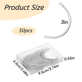 50 PCS Curved Needles, Sewing Needles, Leather and Weaving Needles for Carpet Leather Canvas Repairing, Blocking Knitting, Modelling and Crafts