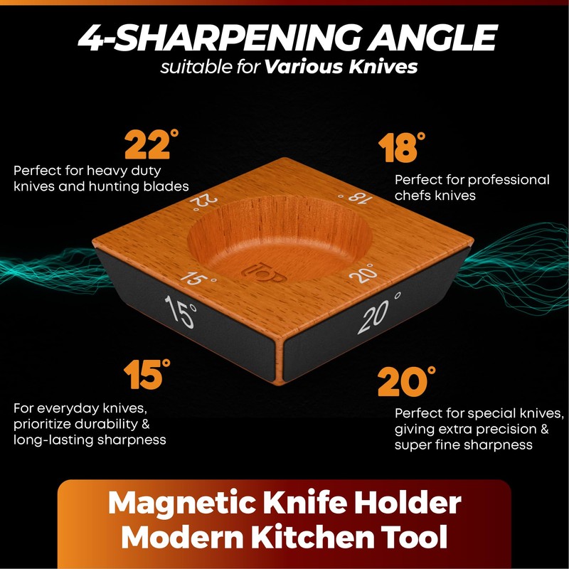 UTOPIOX Rolling Knife Sharpener Kit – 4 Angles (15°,18°,20°,22°) –