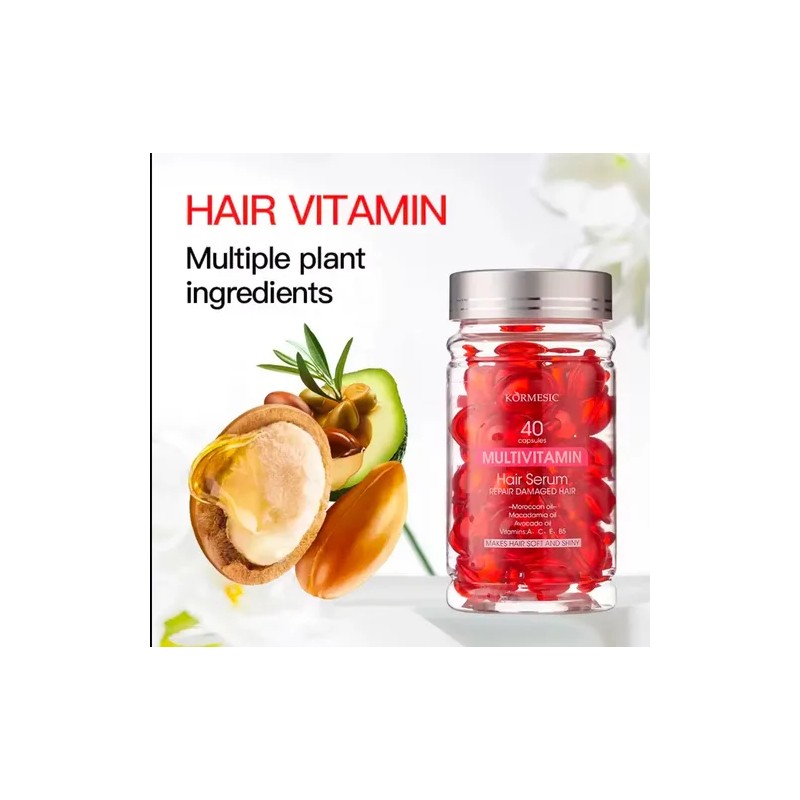 Cápsulas Vitaminas Cabello Reparación Brillo