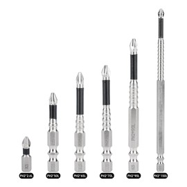 6 Pcs Magnetic Screwdriver Bits, High Magnetic Screwdriver Drill Bit Set, Precision Strong Durability Anti-Slip Magnetic Drill Bits for Impact Driver Drilling Fastening, Electric Screwdrivers Set