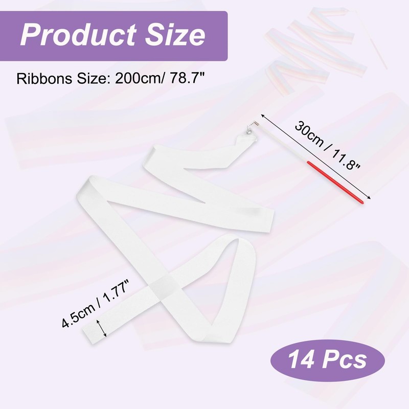 PATIKIL Dance Ribbons, 14 Pack 78.7 Inch Gymnastics Dance Streamers