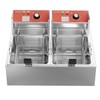 Electric Deep Fryer 17.2L Stainless Steel Dual Tank with Basket