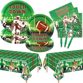 82Pcs Football Party Decorations - Including Football Plates and Napkins, Football Tablelcoth for Kids Fans Tailgate Gameday Football Party Supplies, Serve 20