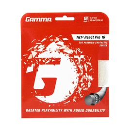 GAMMA TNT2 React Pro Tennis String, Premium Nylon Tennis String, Low Friction for Greater Grip, Durable, 16g, 17g