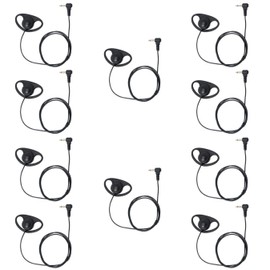 Auriculares de goma suave en forma de D de 3,5 mm, 1 pin para radios de dos vías (paquete de 10)