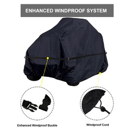 Waterproof Riding Lawn Mower Cover,Outdoor Ride-on Tractor Windproof Covers,Outside UV Protection Universal Fit Lawnmower Covers with Drawstring & Cover Storage Bag,Black (72''L x 54''W x 46''H)