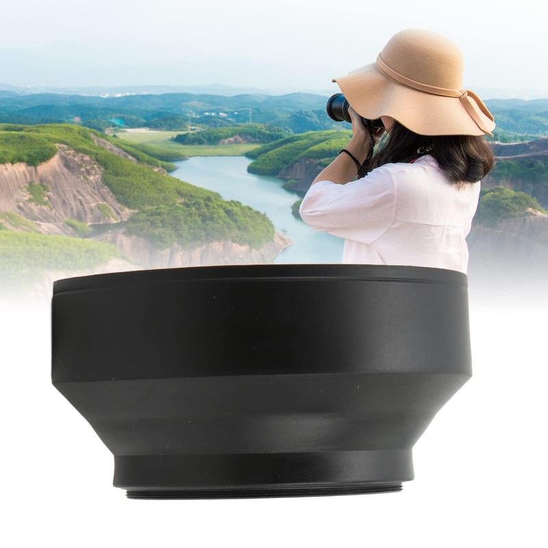 Collapsible Lens Hood, Universal Collapsible Camera Lens Hood with 3
