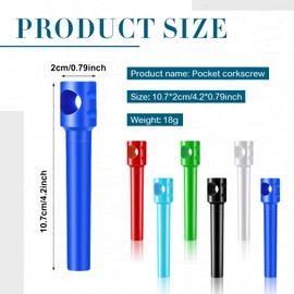 Patelai 6 Pcs Travel Pocket Wine Corkscrew Portable Wine Opener Plastic Wine Cork Opener Mini Camping Cork Screw for Restaurant Wine Bottle Camping Travel Gift (Multicolor)