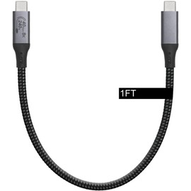 VEBNER 1-Foot USB4 Cable Compatible with Thunderbolt 3, Thunderbolt 4 and USB-C - Supports 8K HD Display, 40gbps Data Transfer, 240W Charging