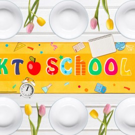 Back to School Table Runner, Pencil Party Table Runner for Classroom Table Decor