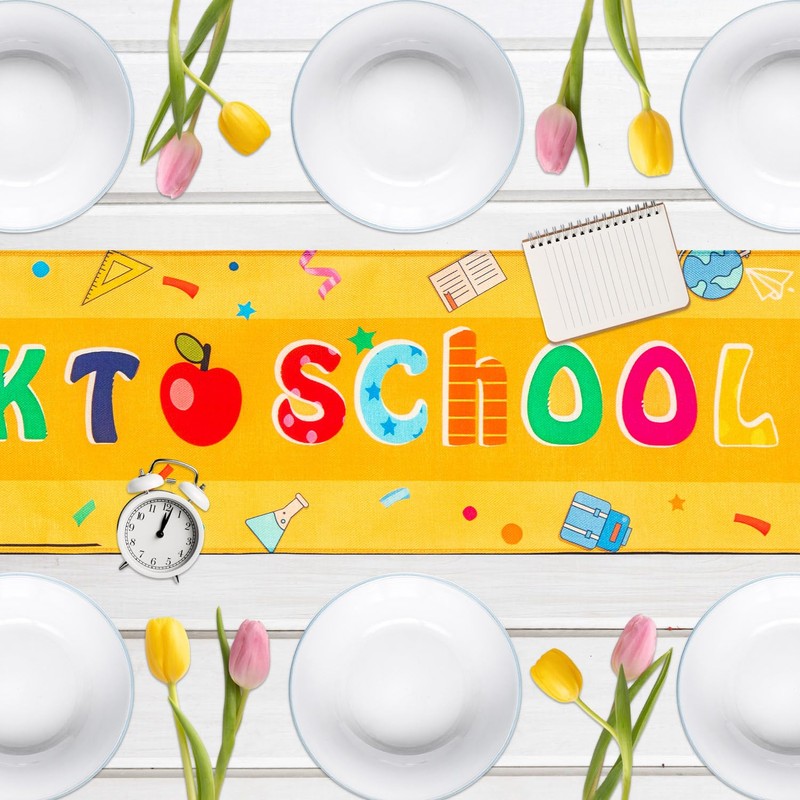 Back to School Table Runner, Pencil Party Table Runner for