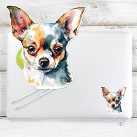 Yoonek Graphics Chihuahua Dog Vinyl Decal Sticker for Car, Laptop, Tumbler, More. #003712