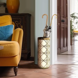 ZOEJADE Porcelain Ceramic Umbrella Stand Umbrella Holder Modern Style Floor Vase for Storing Canes Walking Sticks for Entryway Indoor 18'' High