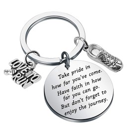 Running Keychain Gift Marathon Runner Gift Marathon Keychain Track Gift Inspiration Gift for Runner Jewelry Running Gift (silver)