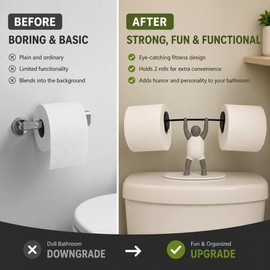 Funny Weightlifting Toilet Paper Holder for Bathroom Decor – Fitness-Themed Roll Dispenser & Novelty Gift