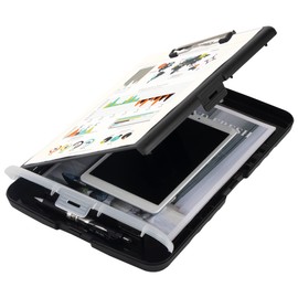 Pechor Clipboard with Storage, Clip Board Folder Nursing Plastic Clipboards with Low Profile Clip, A4 Size Waterproof Clip Boards for Students Teachers Home School Office (Black)