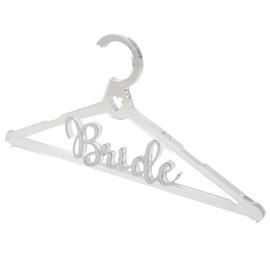 MTaM More Than a Mood Clear Acrylic Mirrored Bride Hanger | (Silver) Clear Bride Hanger, Wedding Dress Hanger, Bride Hanger, Wedding Hanger, Bride Gift, Bachelorette Gift, Bridal Shower Gift